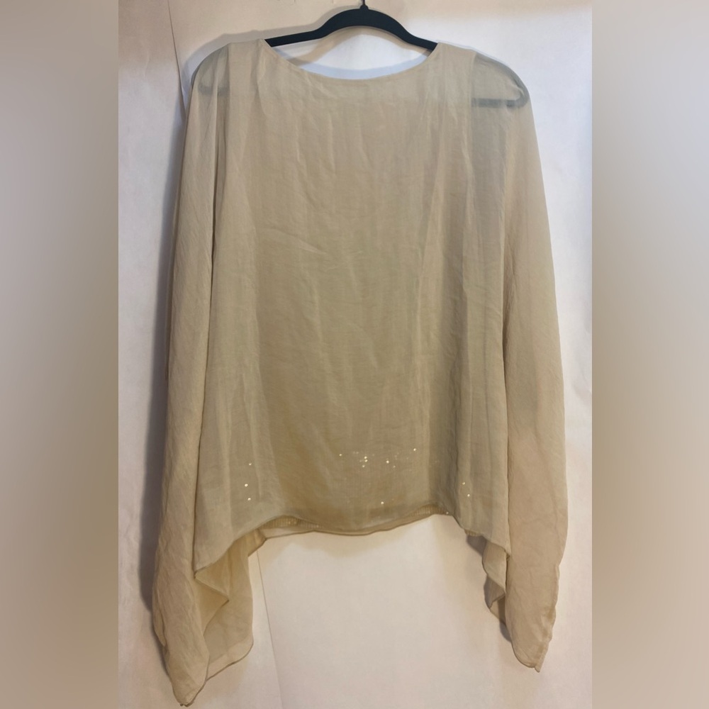 Black Label‎ by Chico’s Cream Dolman Boho Oversized Blouse Top Size 2 Large - Picture 4 of 6